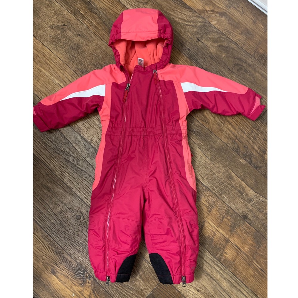 REI Infant Girls Pink Insulated Snowsuit Bunting 18 MO One Piece Winter Coverall